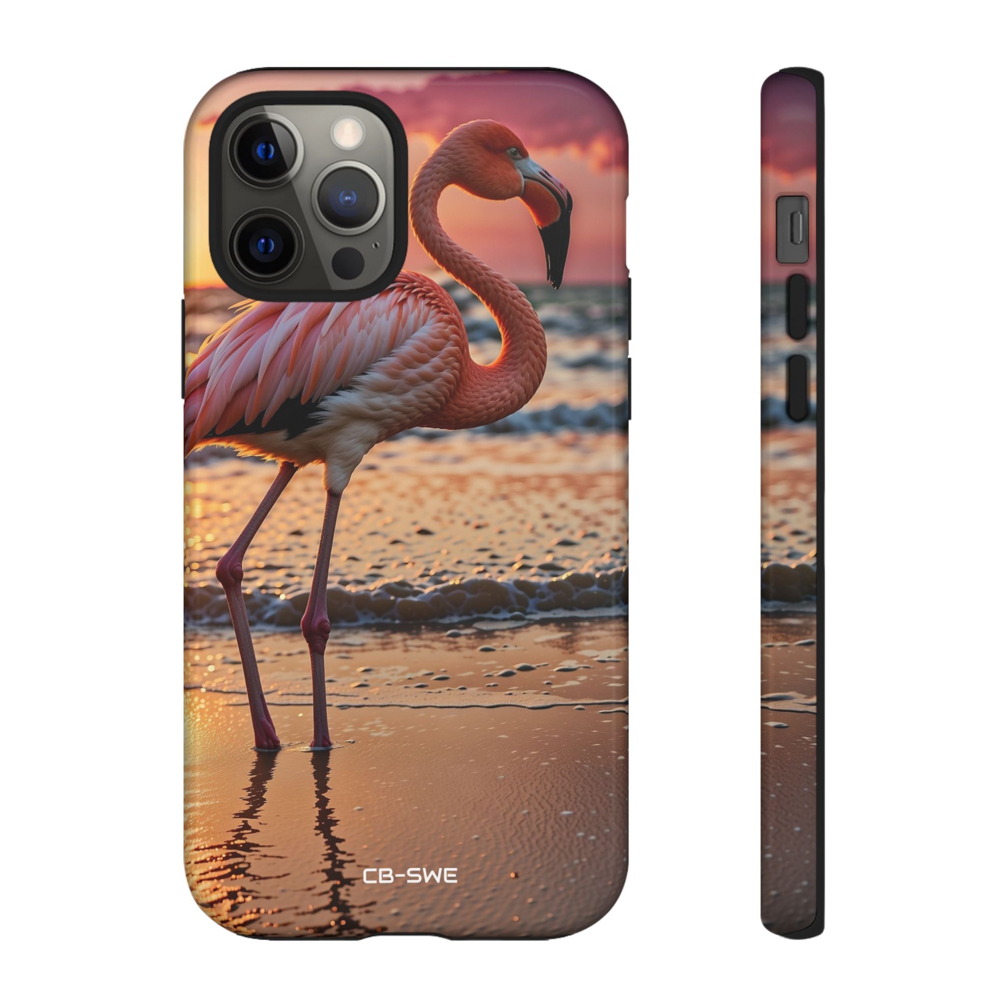 Sunset Flamingo Stand - iPhone Case