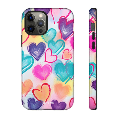 Hearts Dance Playfully - iPhone Case
