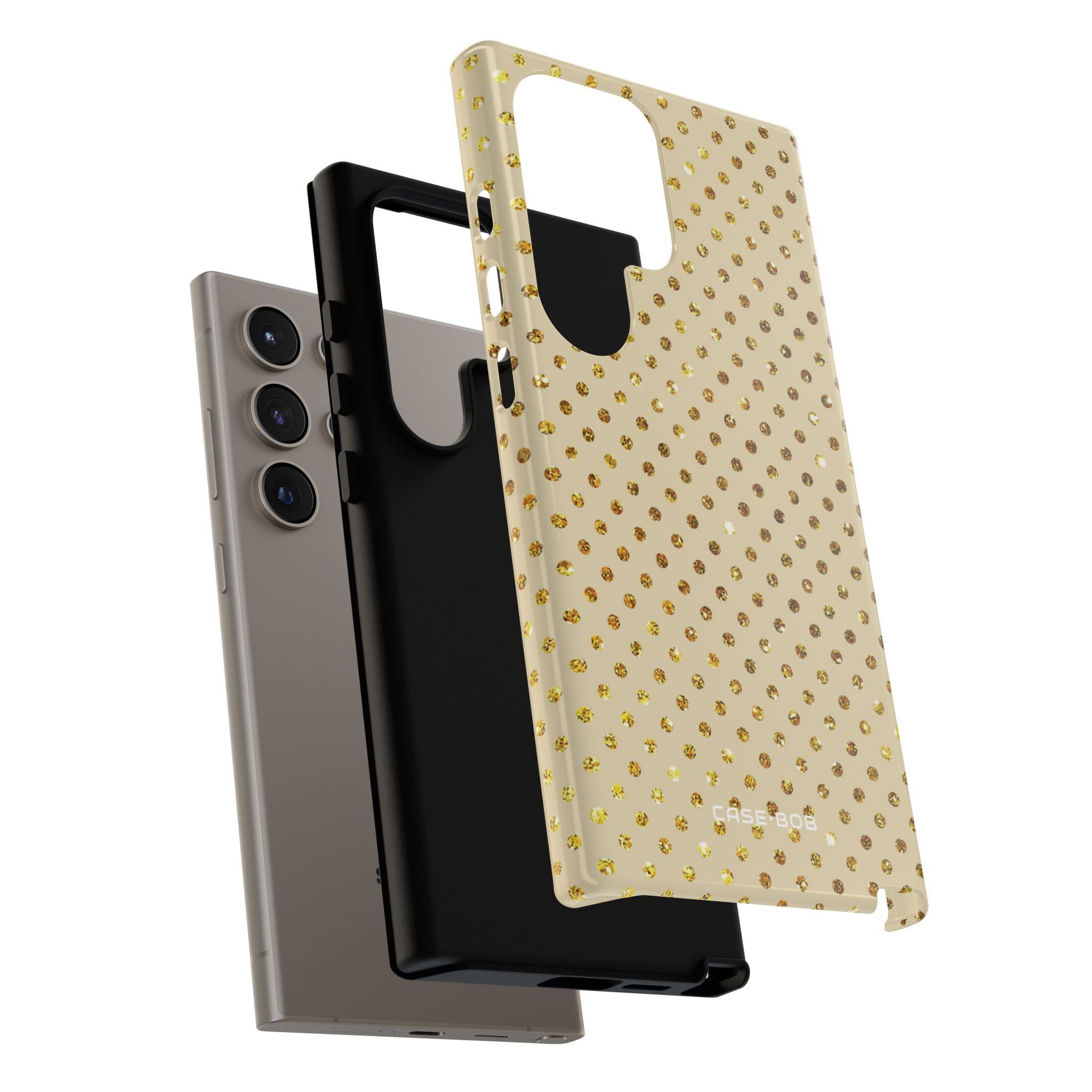 Gold Sparkle Grid Samsung S24 Ultra Case - Tough