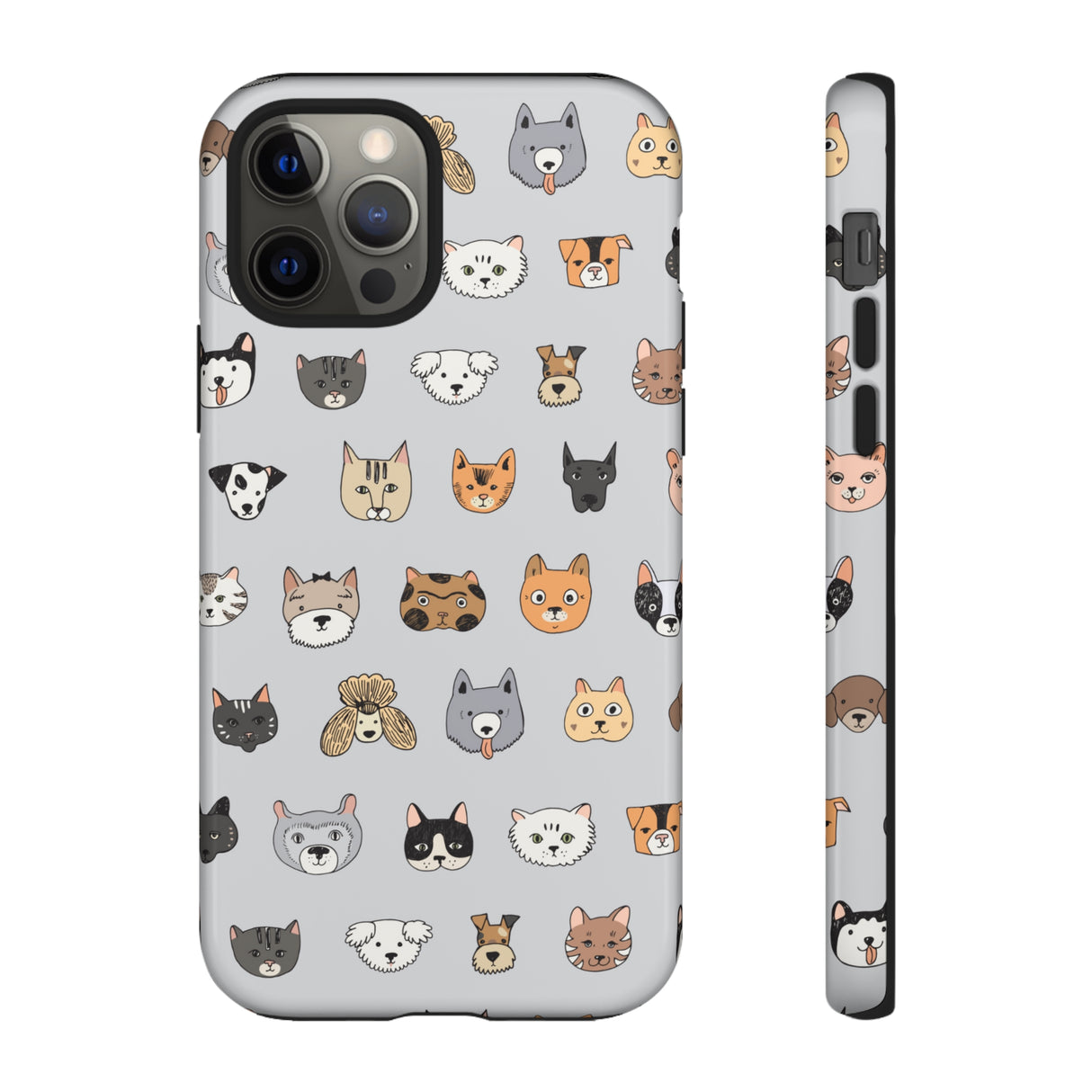 Cats n Dogs Pattern iPhone Case (Protective) iPhone 12 Pro Glossy Phone Case