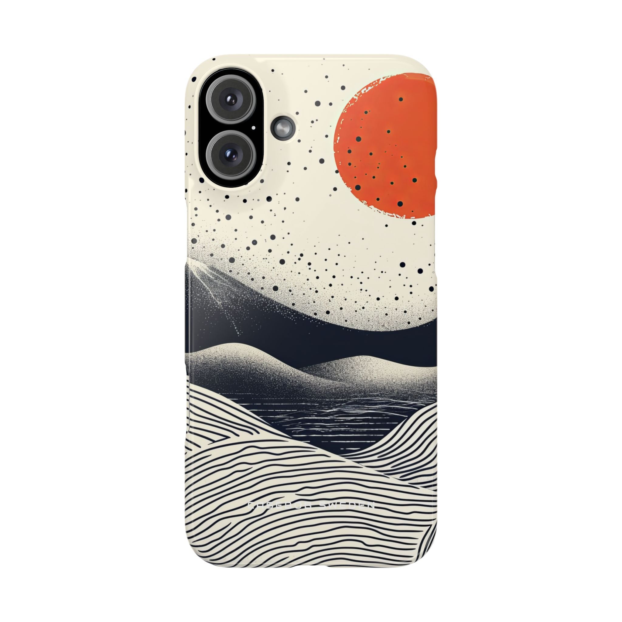 Red Sun Over Flowing Horizons iPhone 16 - Slim Phone Case