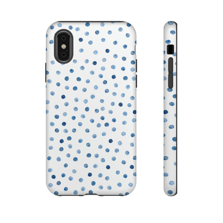 Blue Dots Pattern - Protective Phone Case