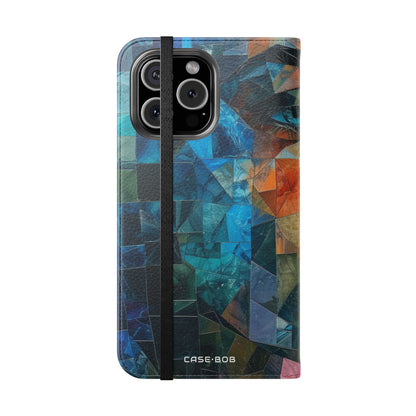 Mosaik Gaze Blå - iPhone 16 Max Cover - Pung