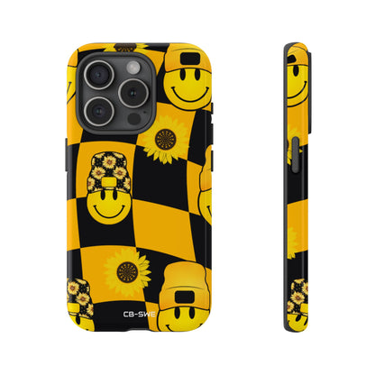 Joyful Checkered Smiles - iPhone Case