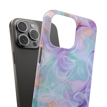 Purple Peach Whirl - Slim iPhone 15 Phone Case