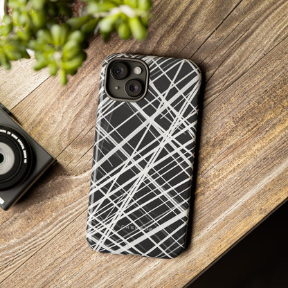 White Line Elegance - Protective Phone Case