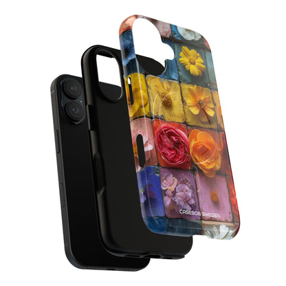 Vibrant Floral Tiles - Tough + MagSafe® iPhone 16 Phone Case