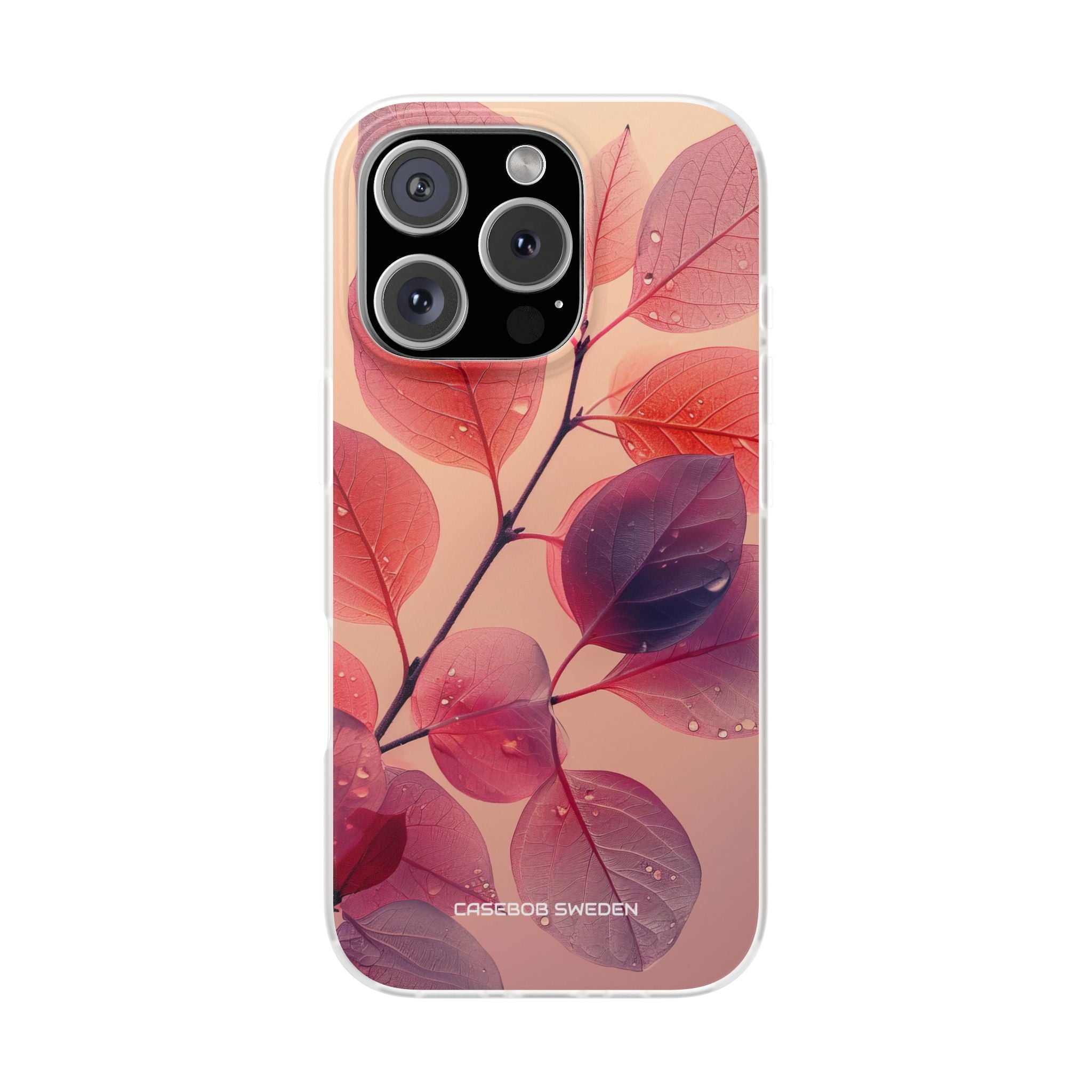 Pink Serenity Leaf Design - Flexi iPhone 16 Phone Case