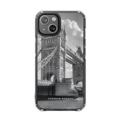 Tower Bridge Monochrome Architecture Study iPhone 14 - Clear Impact Phone Case