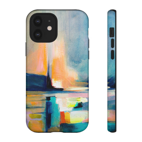 Abstract Blue n Yellow iPhone Case (Protective) iPhone 12 Glossy Phone Case