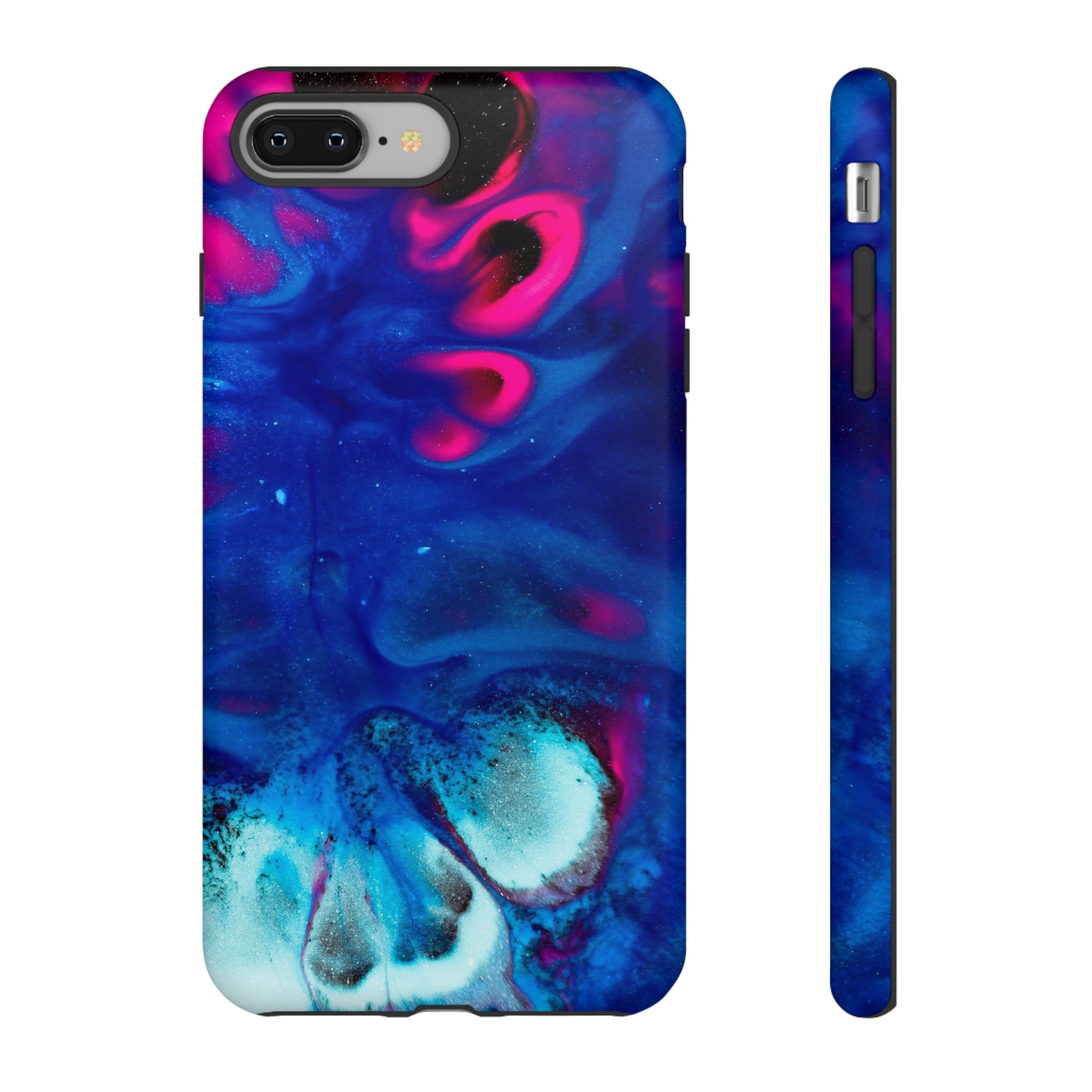 Bright Dark Blue Ink Art iPhone Case (Protective) iPhone 8 Plus Matte Phone Case