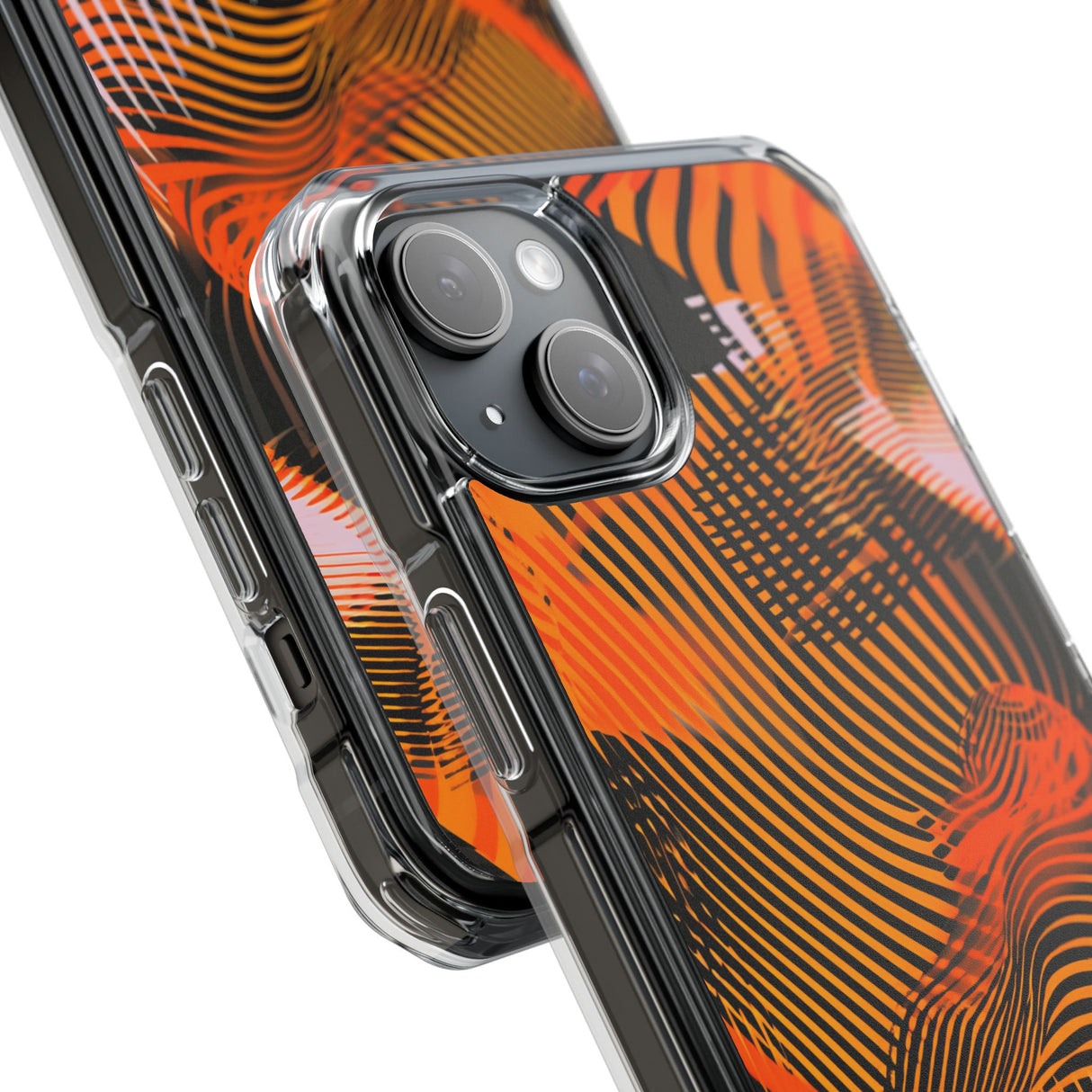 Pantone Tangerine Design | Handyhülle für iPhone (Clear Impact Case – magnetisch) 