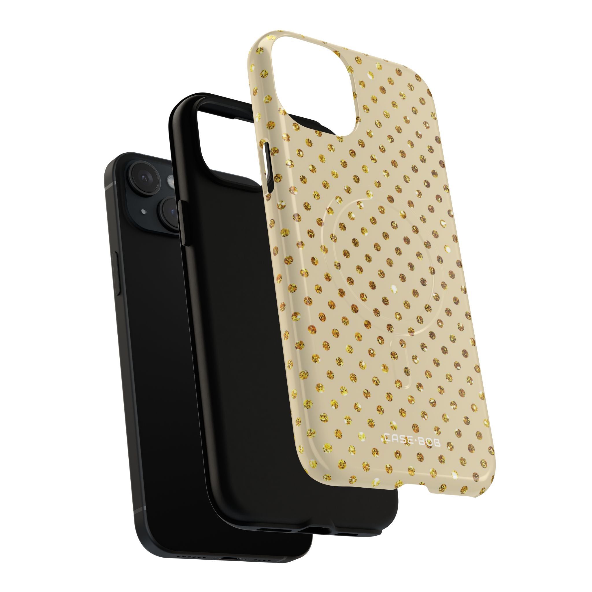 Gold Sparkle Grid iPhone 15 Plus Case - Tough+
