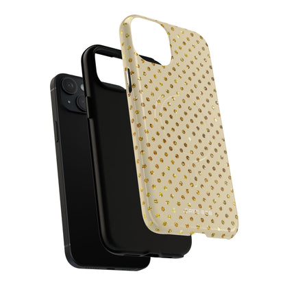 Gold Sparkle Grid iPhone 15 Plus Case - Tough+
