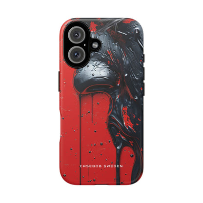 Textured Crimson Bloom iPhone 16 - Tough Phone Case