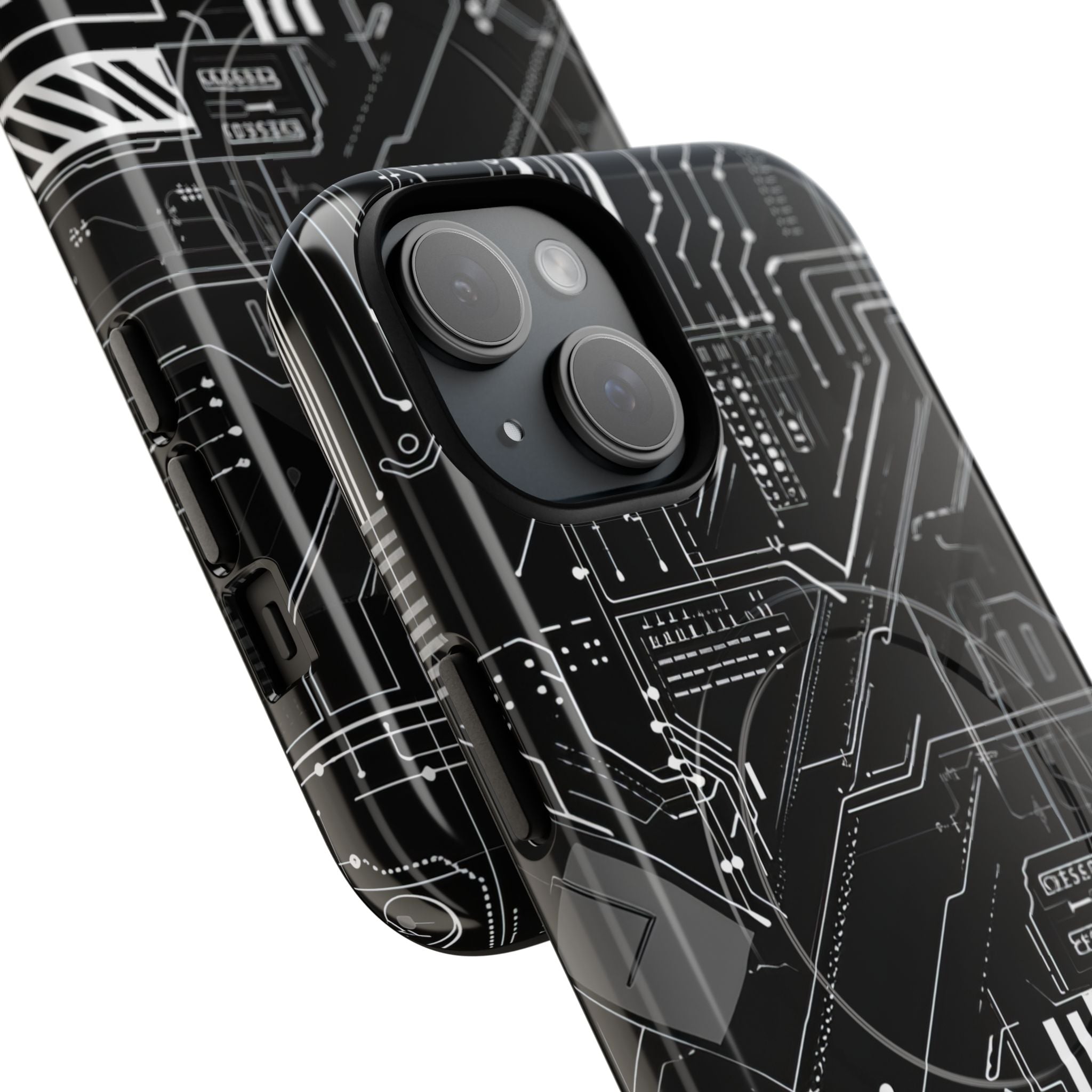 Futuristisch Circuit Raster iPhone 15 - Tough+