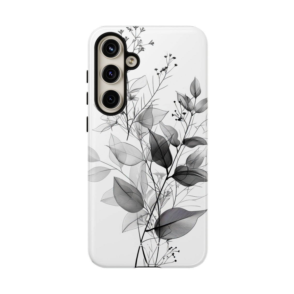 Botanical Elegance in Monochrome - For Samsung S24