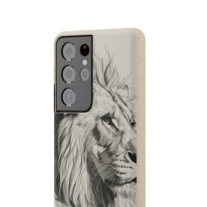 Majestic Linework Lion | Biodegradable Phone Case