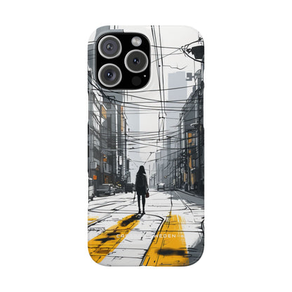 Urban Noir Streetscape iPhone 16 - Slim Phone Case