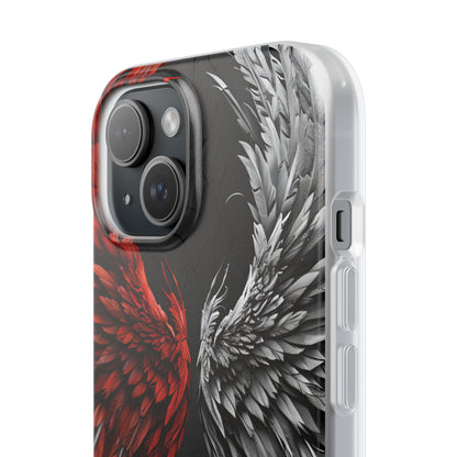 Crimson White Wings iPhone 15 Case - Soft