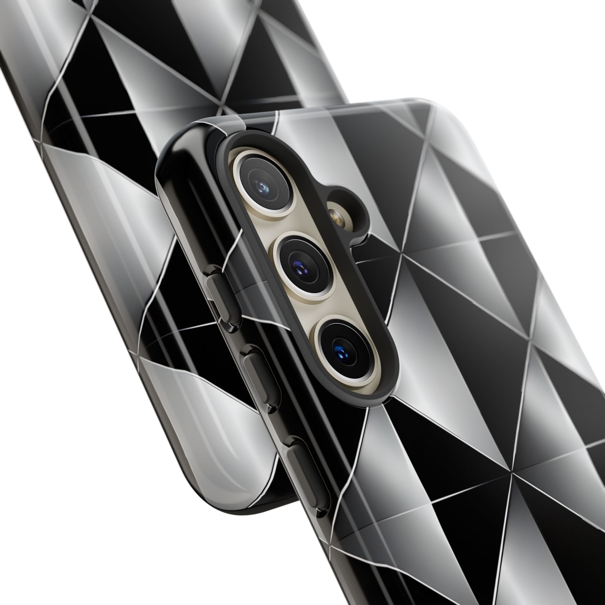 Modern Black Silver Geometric Diamond Samsung S24 - Tough
