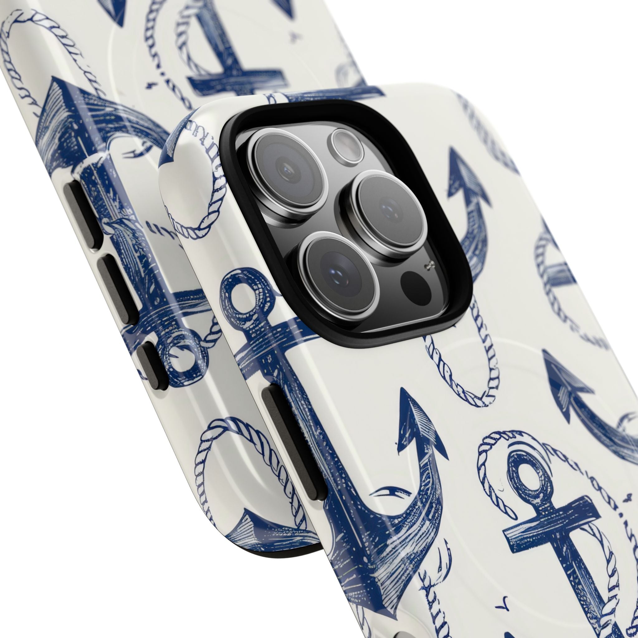 Navy Anchor Loop iPhone 16 Pro Case - Tough+