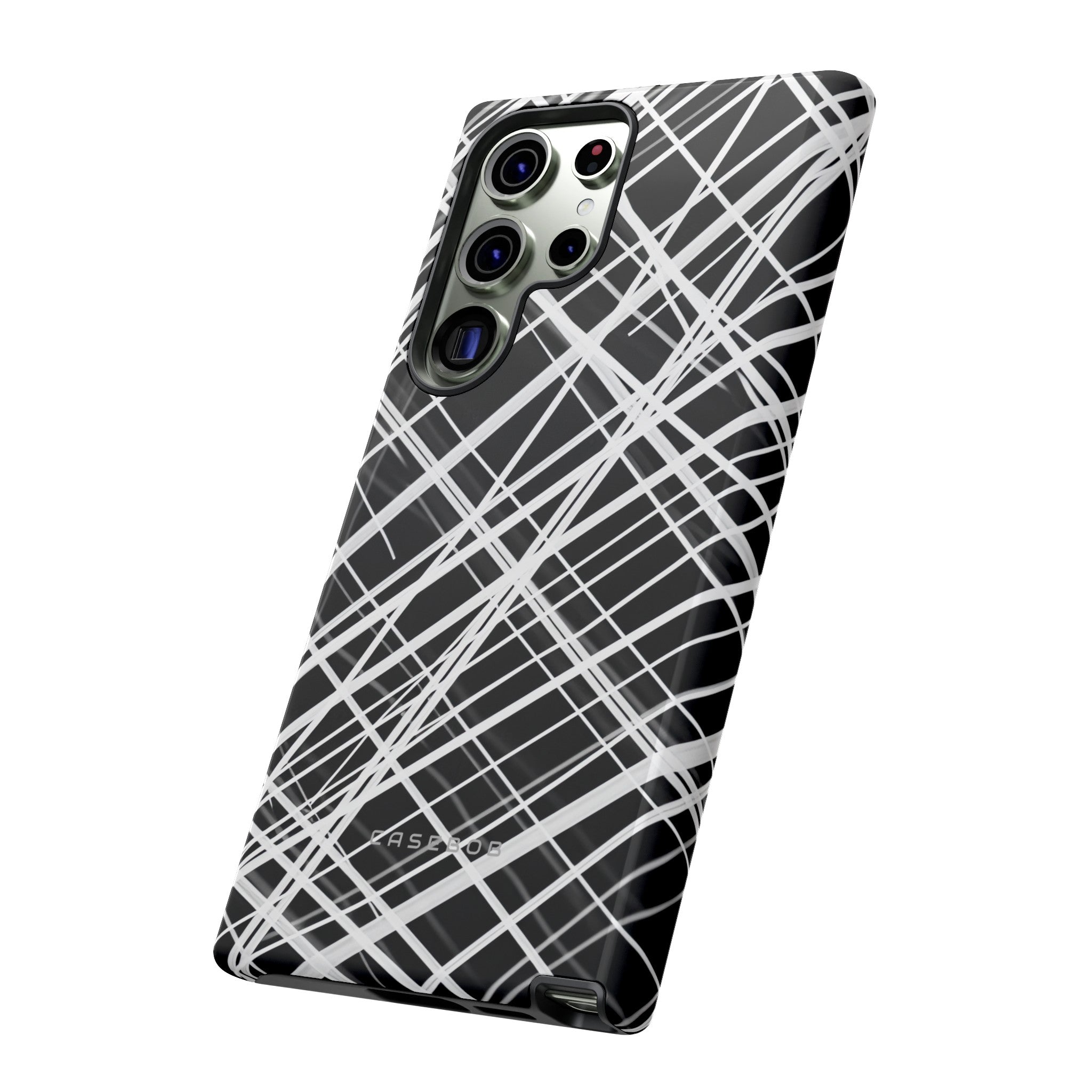 White Line Elegance - Protective Phone Case