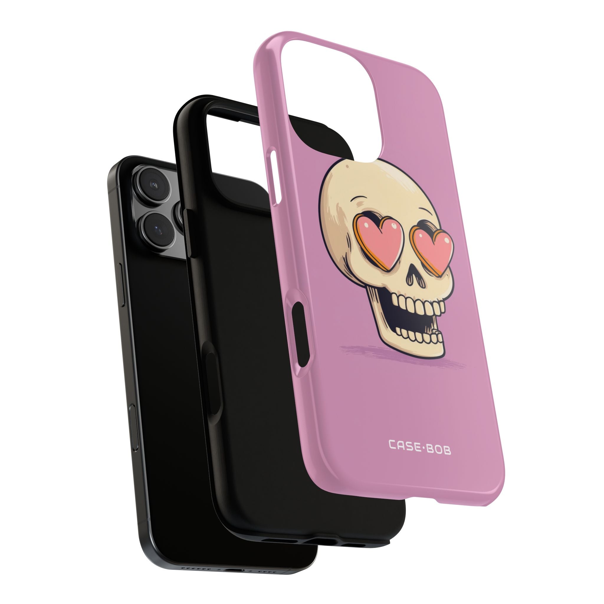 Heart Eyed Skull iPhone 16 Pro Max Case - Tough