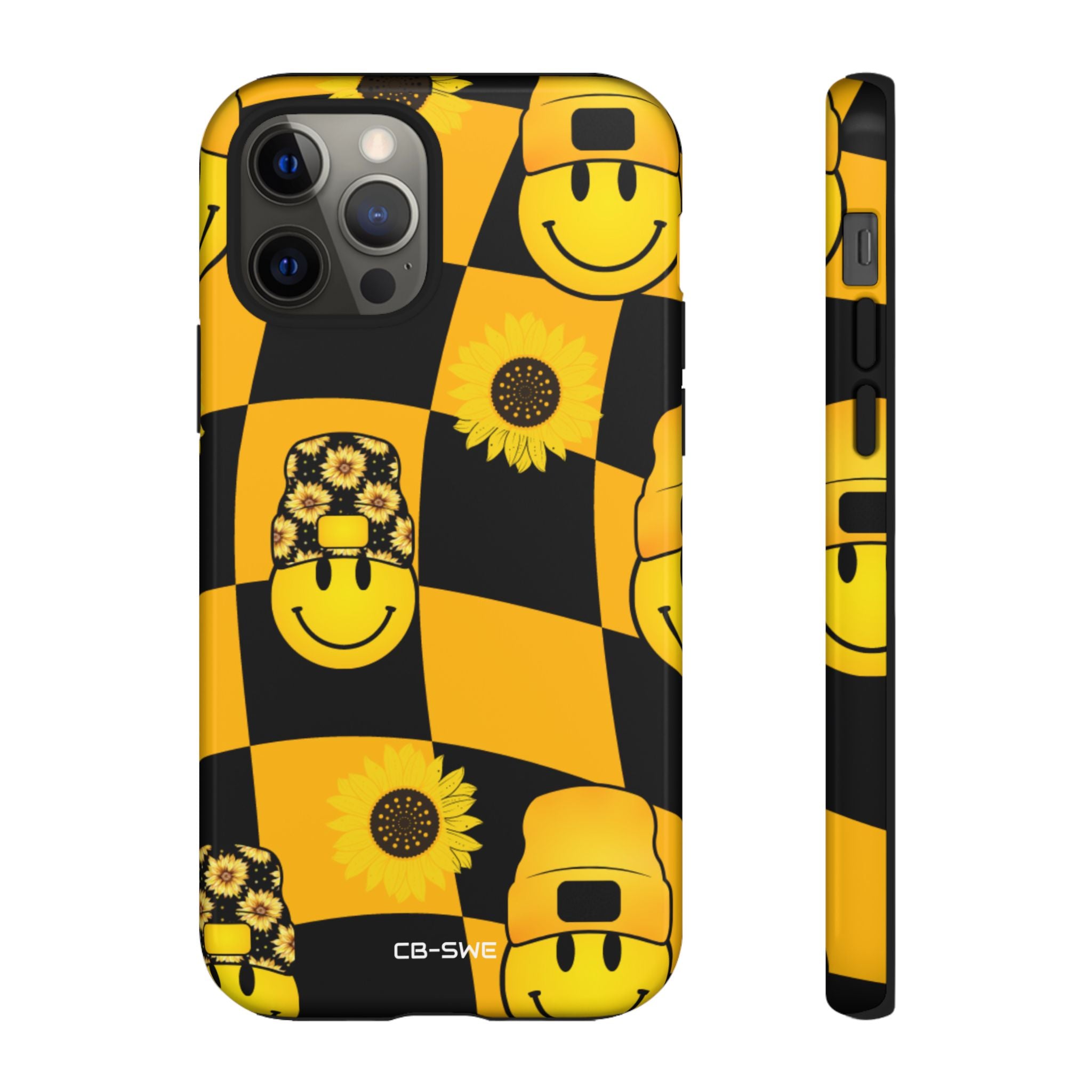 Joyful Checkered Smiles - iPhone Case