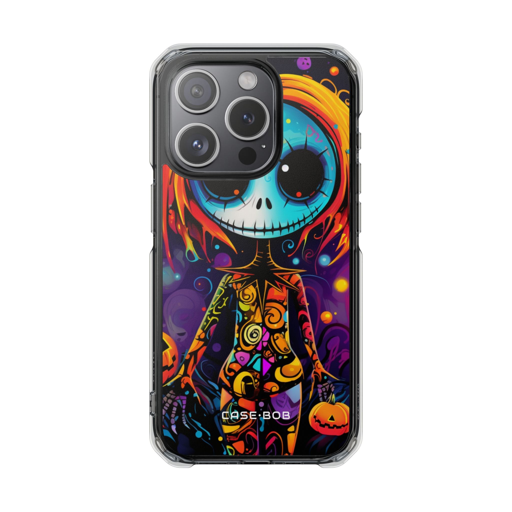 Blue Skull Swirl iPhone 15 Pro Case - Impact