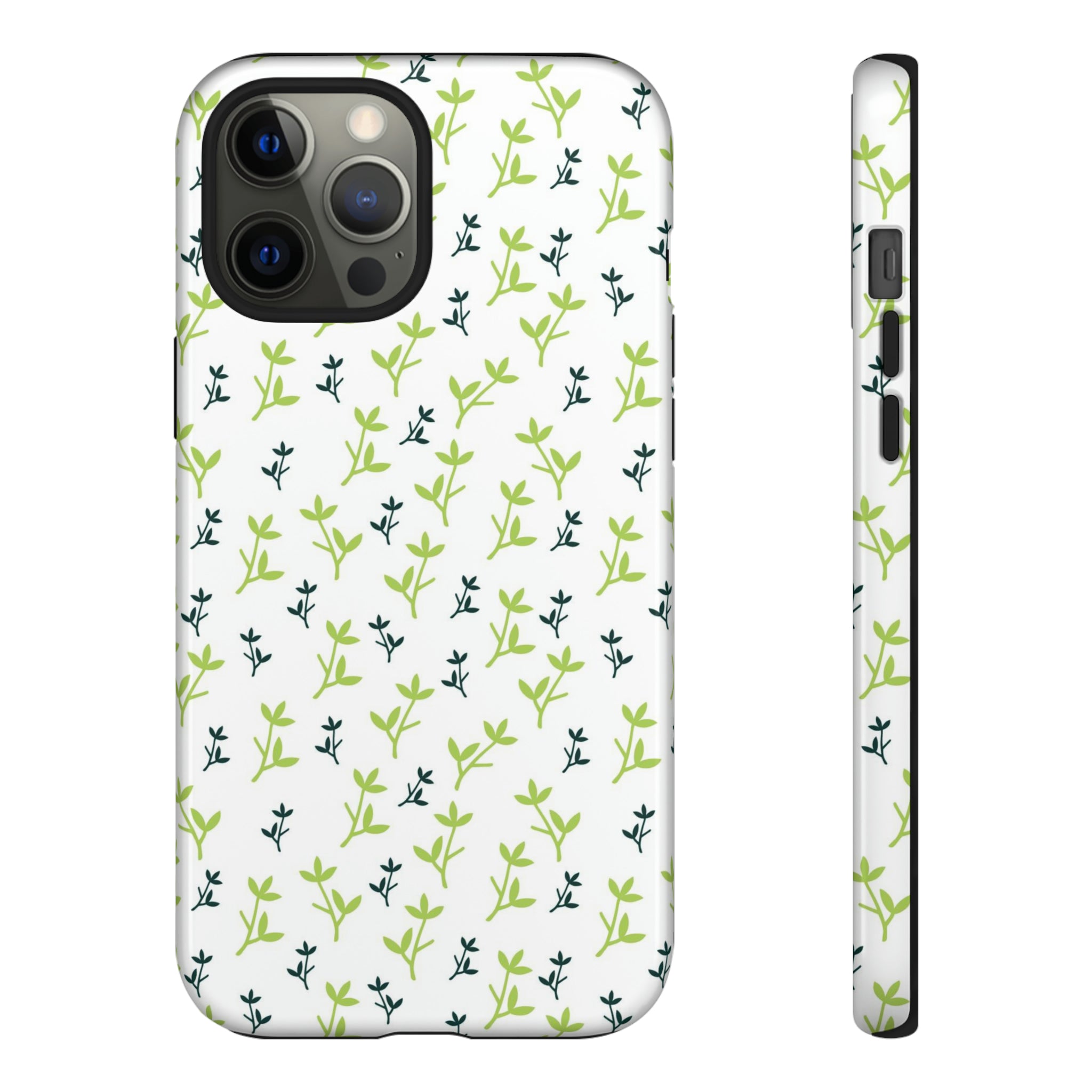 White Flower Pattern - Protective Phone Case