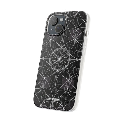 Radiant Petal Orbit iPhone 15 Case - Soft