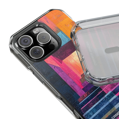 Pink Orange Geometry - Clear Impact iPhone 16 Phone Case