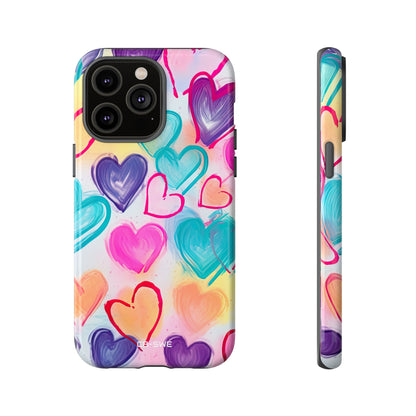 Hearts Dance Playfully - iPhone Case