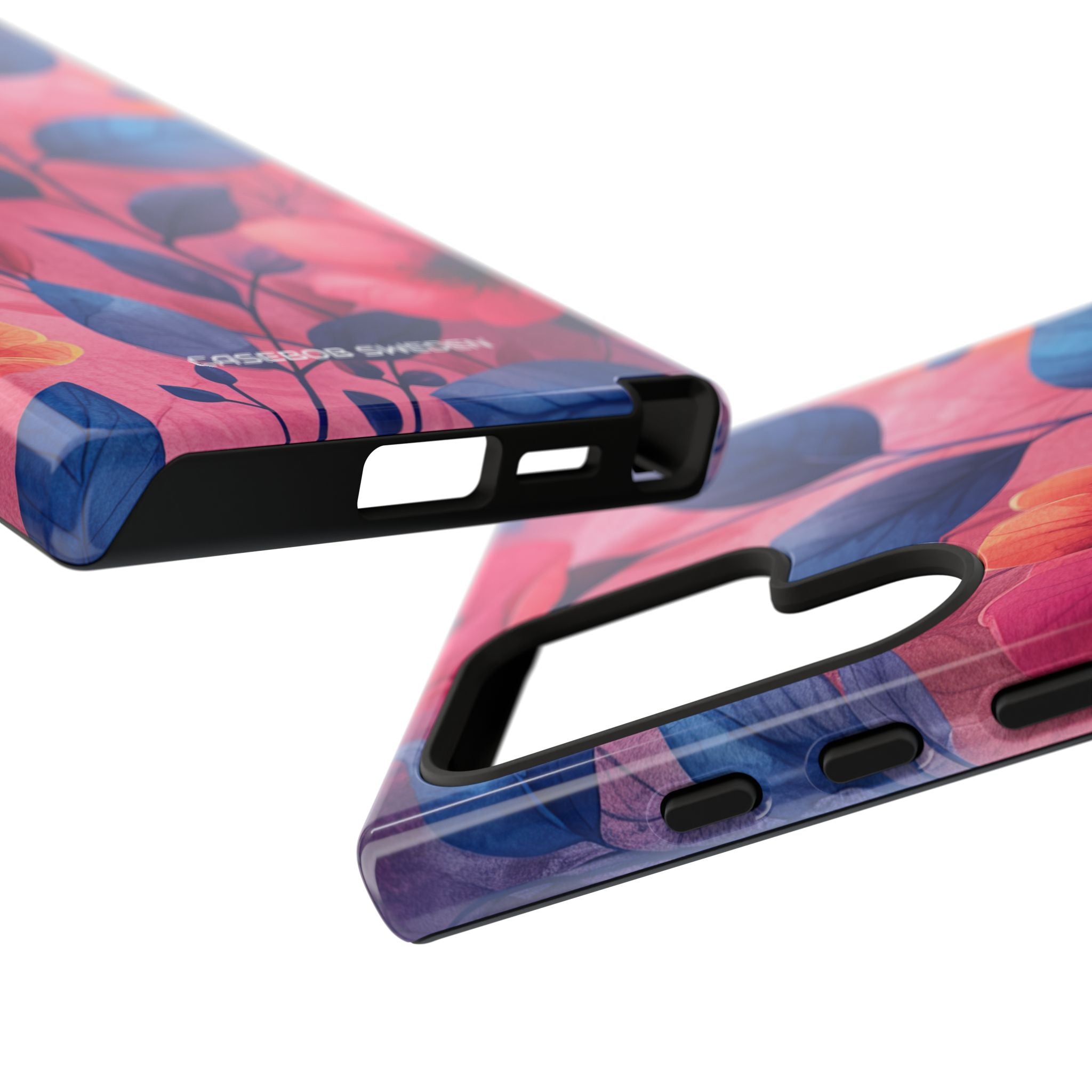 Pink Blue Floral - Tough Samsung S24 Phone Case