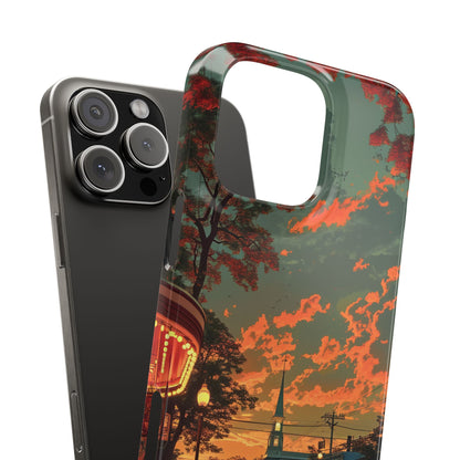 Mid-Century Nostalgia Streetscape iPhone 16 - Slim Phone Case