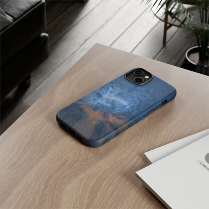 Blue Stardust Ink Art iPhone Case (Protective) Phone Case