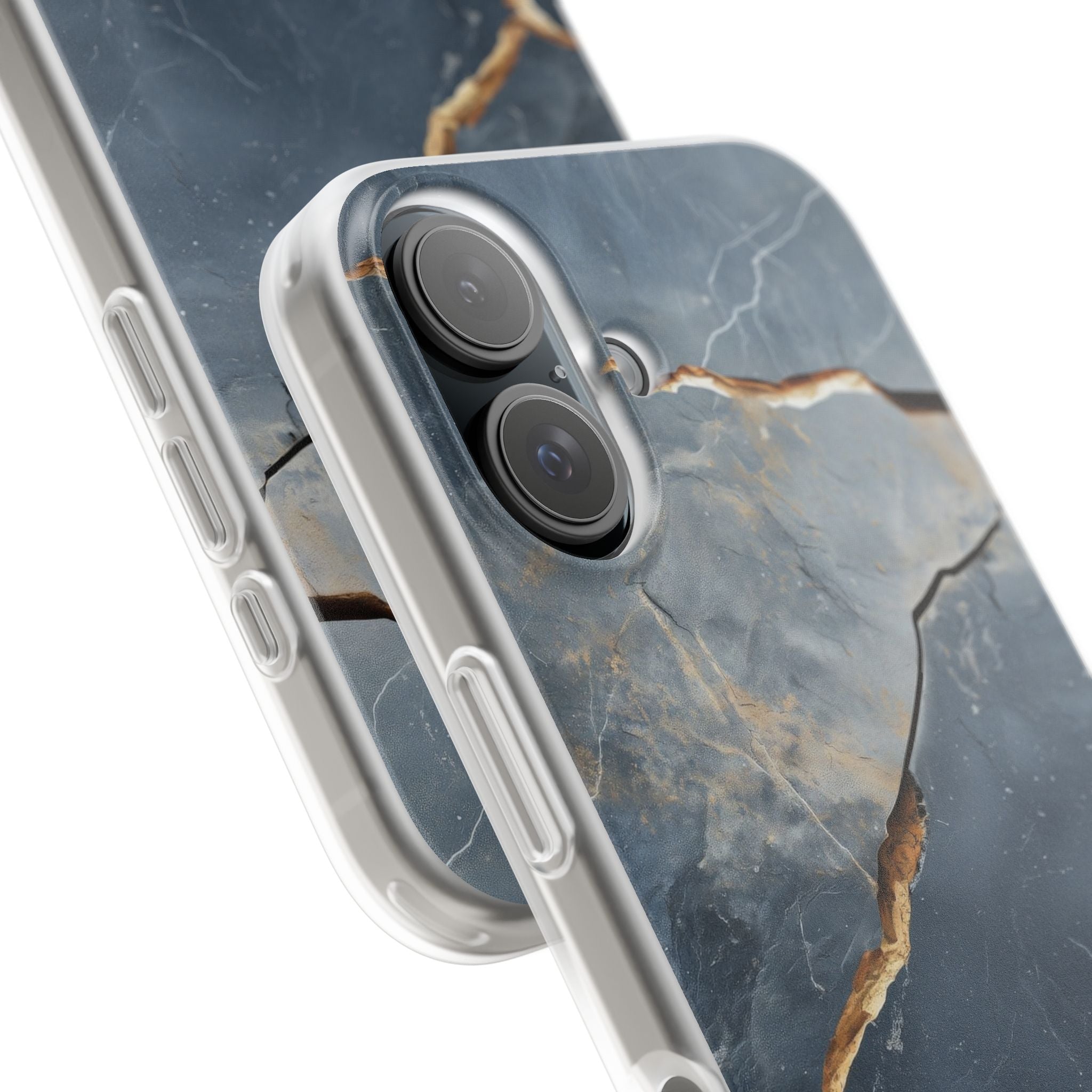 Jagged Vein Navy iPhone 16 Case - Soft