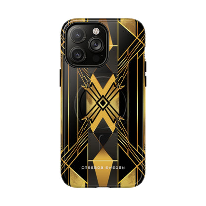 Golden Geometric Elegance iPhone 14 | Tough+ Phone Case