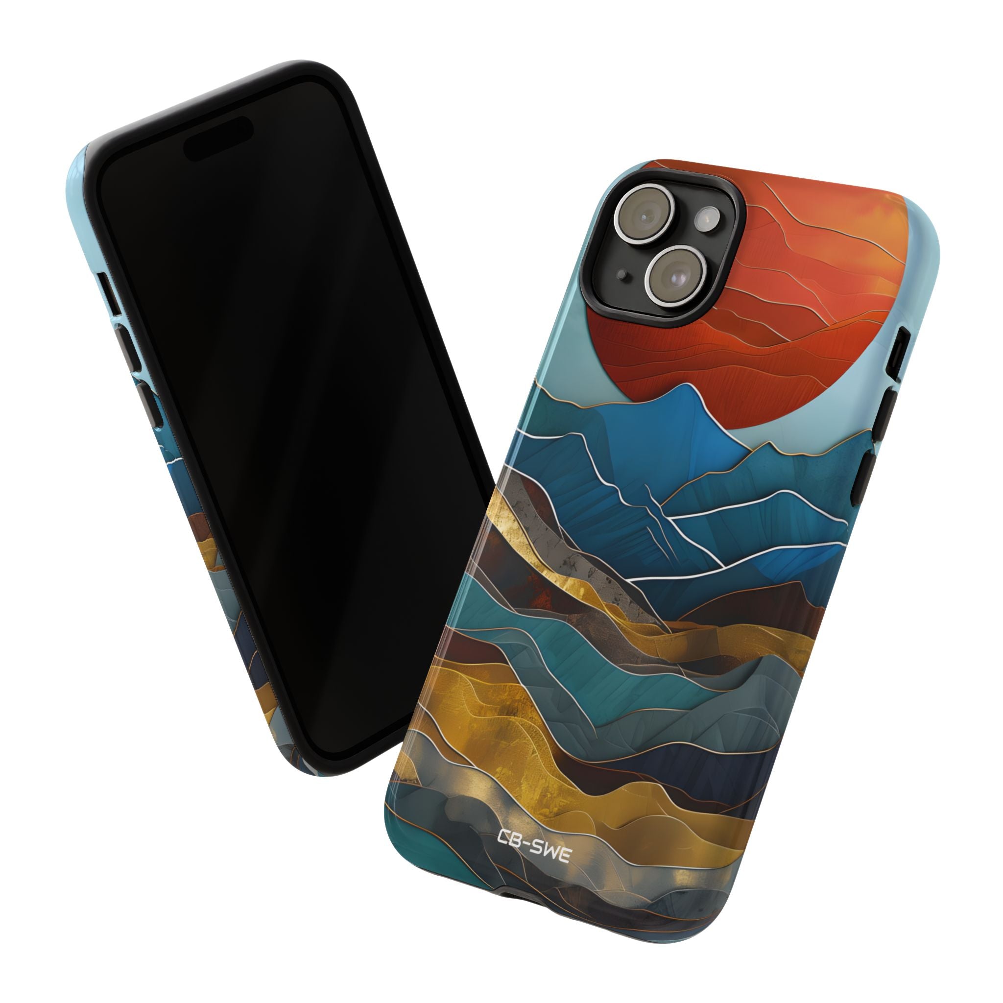 Sunset Geometry Waves - iPhone Case