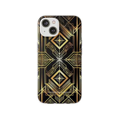 Golden Geometric Opulence iPhone 14 - Flexi Phone Case