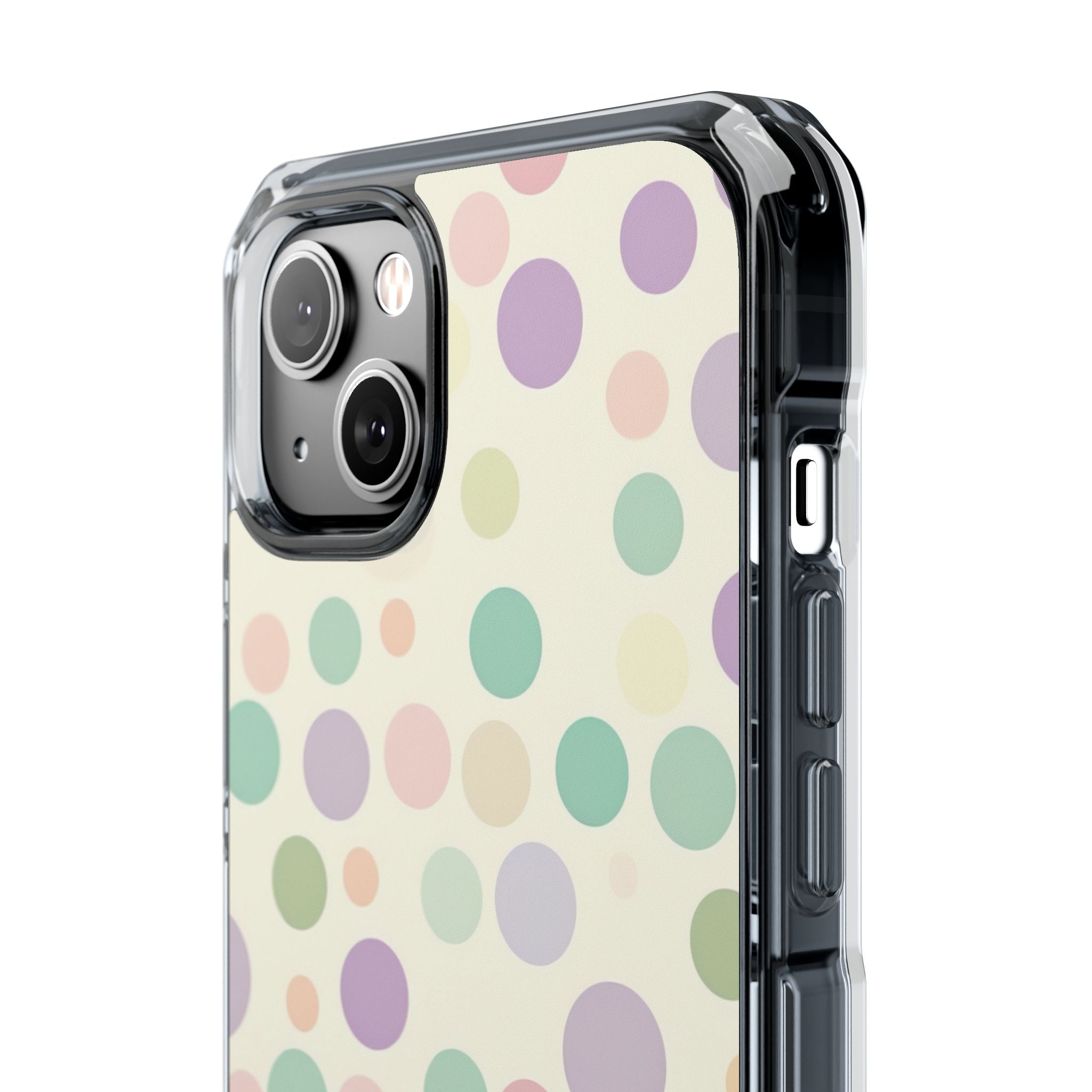 Playful Pastel Polka Dots - Clear Impact iPhone 14 Phone Case