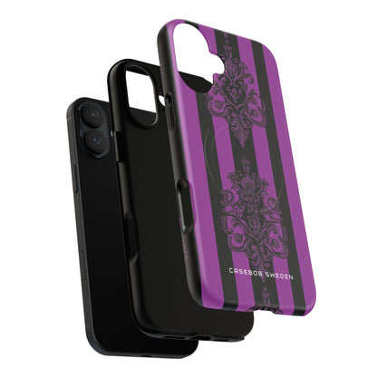 Gothic Elegance with Vertical Stripes and Ornamental Motifs iPhone 16 | Tough+ Phone Case