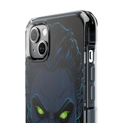 Unheimlicher, unheimlicher Charakter mit neongrünen Augen, iPhone 14 – Impact Clear+