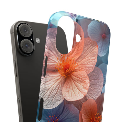 Peach Blossom Serenity - Slim iPhone 16 Phone Case