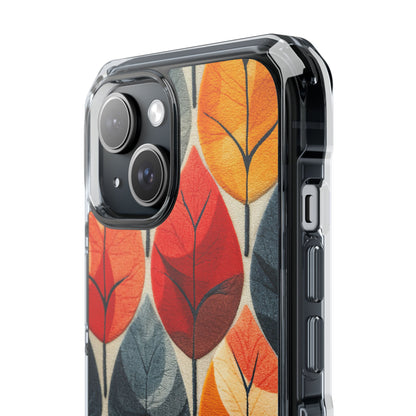 Autumn Leaf Design - Clear Impact iPhone 15 Phone Case