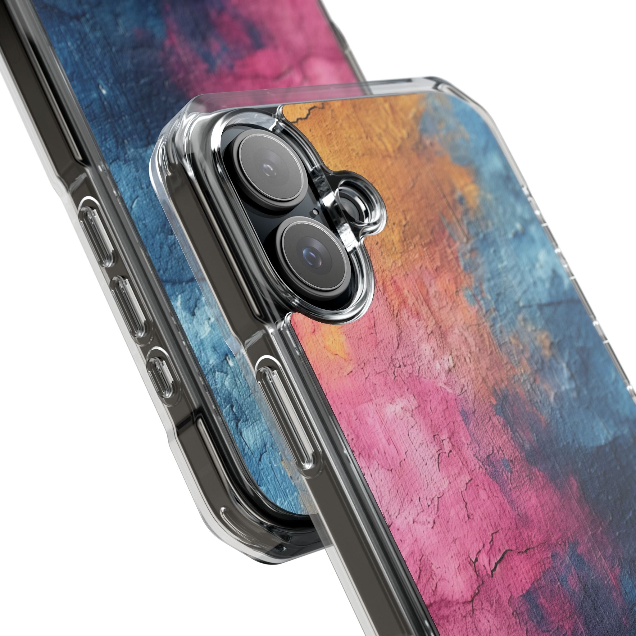 Blue Pink Abstract - Clear Impact iPhone 16 Phone Case