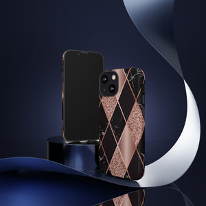 Pink Black Geometric - Protective Phone Case