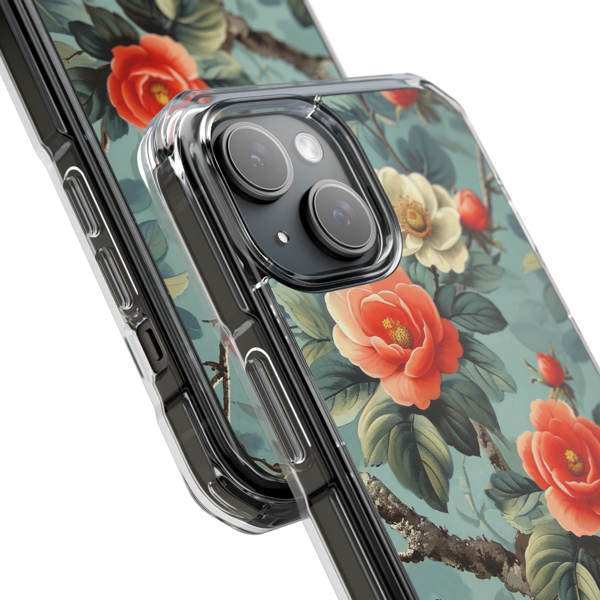 Vintage Floral Romance iPhone 15 - Clear Impact Phone Case