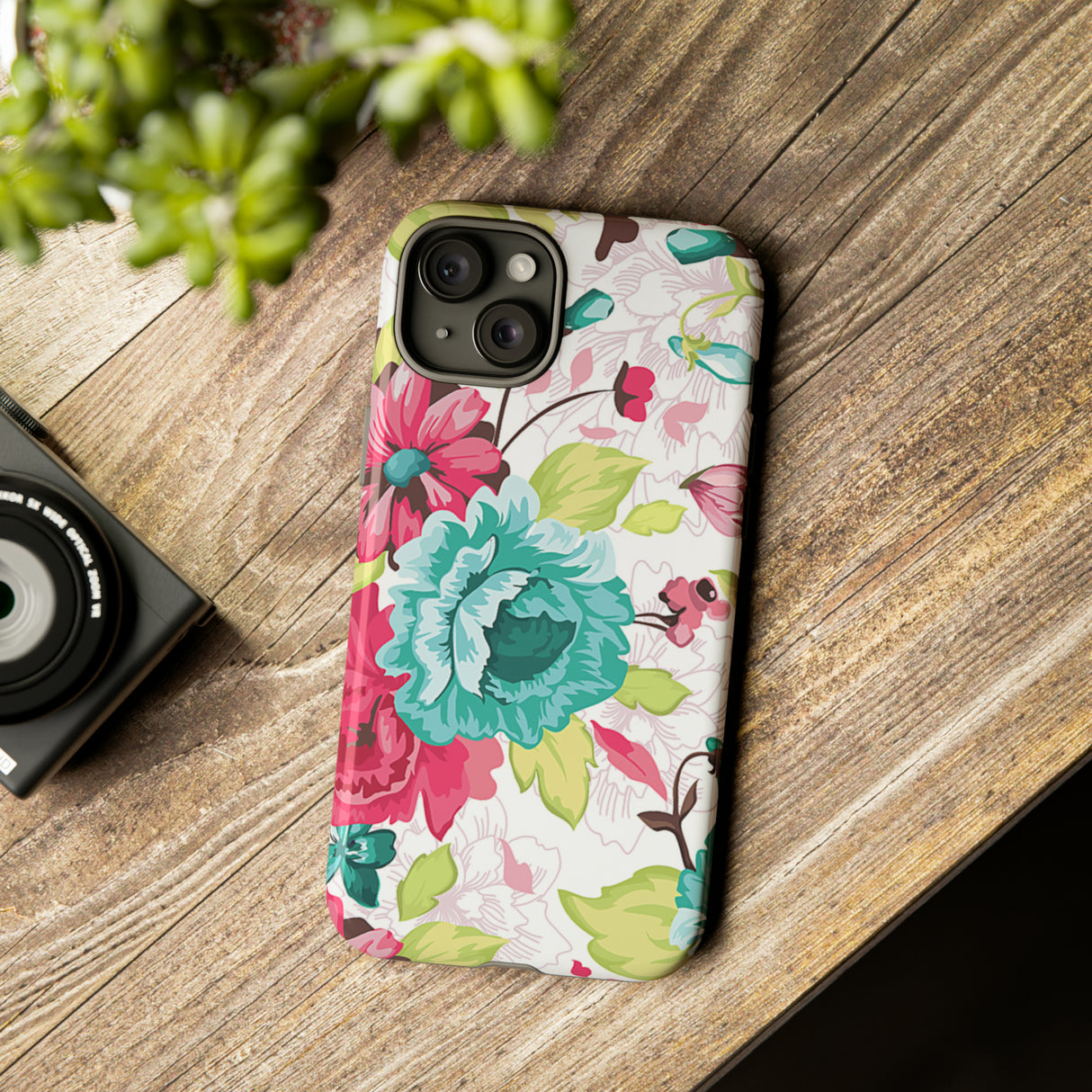 Vintage Flowers Pattern iPhone case (Protective) - Protective Phone Case